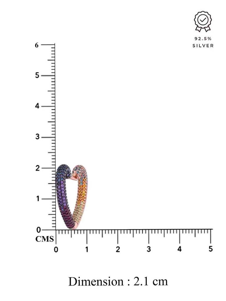 Conjoined Hearts Silver Earrings : ERHP153-RG-NA