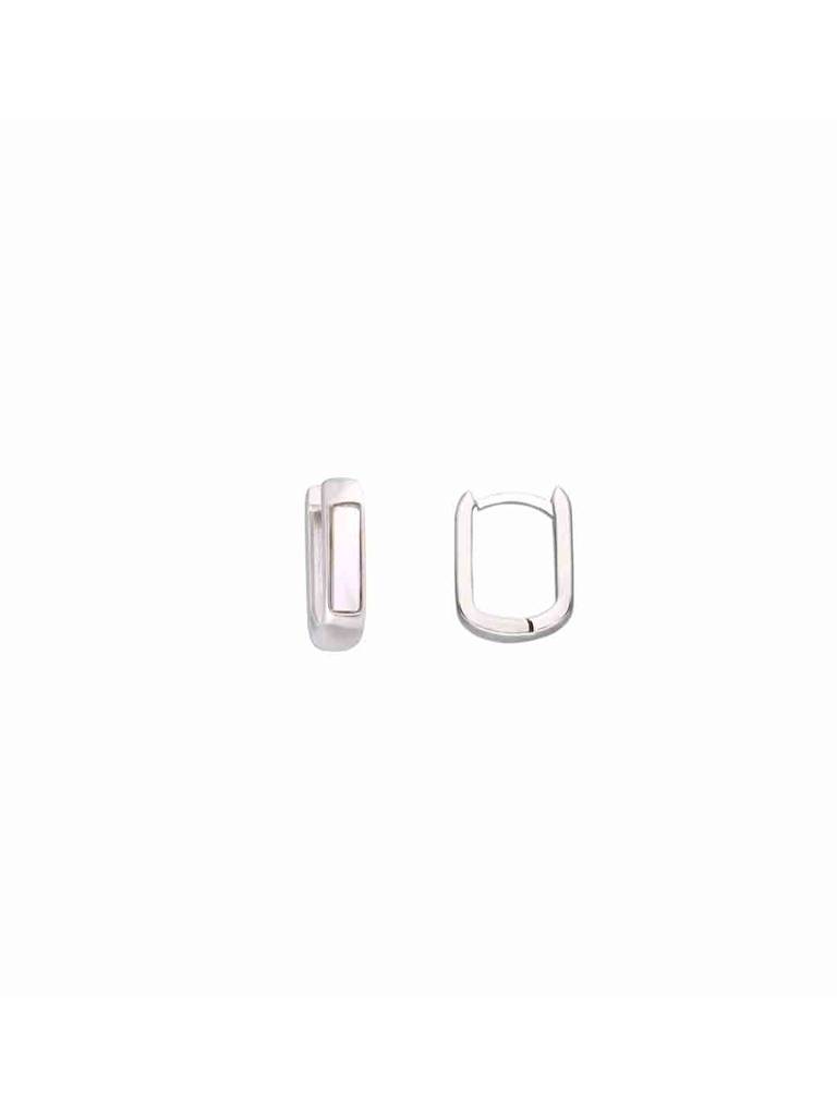 Square Silver Hoop Earrings : ERHP164-S-NA