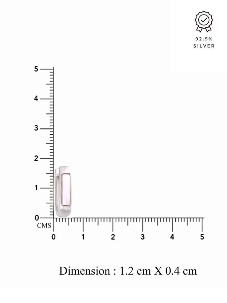 Square Silver Hoop Earrings : ERHP164-S-NA