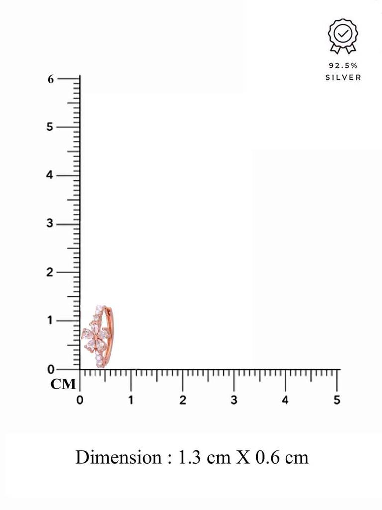 Floral Crystal Sterling Hoop Earrings : ERHP185-RG-NA