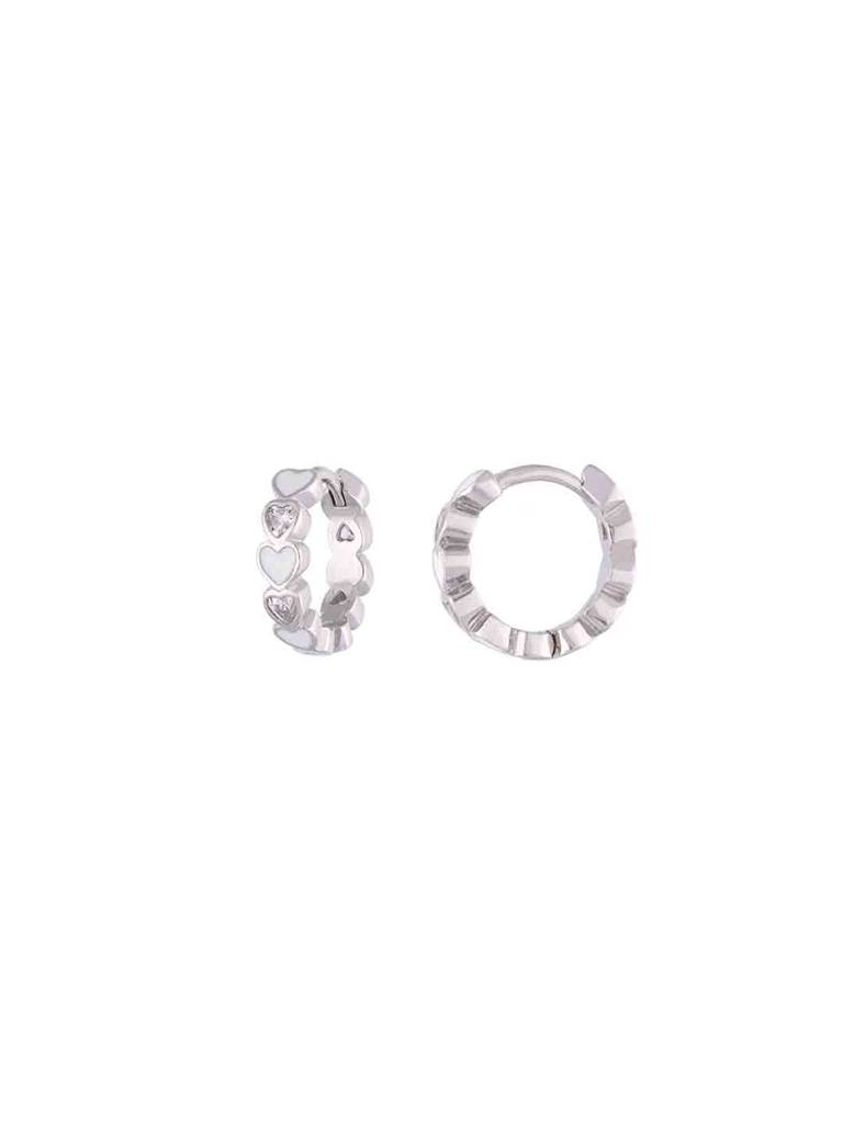 Sterling Silver Heart Hoops : ERHP196-S-NA