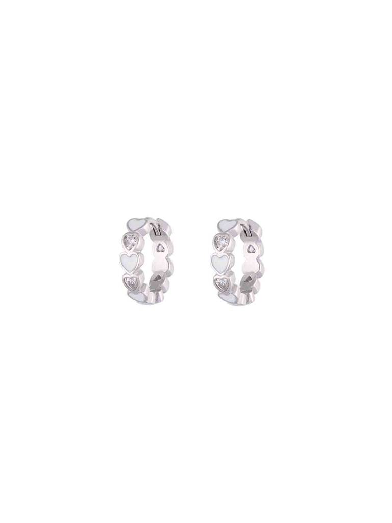 Sterling Silver Heart Hoops : ERHP196-S-NA