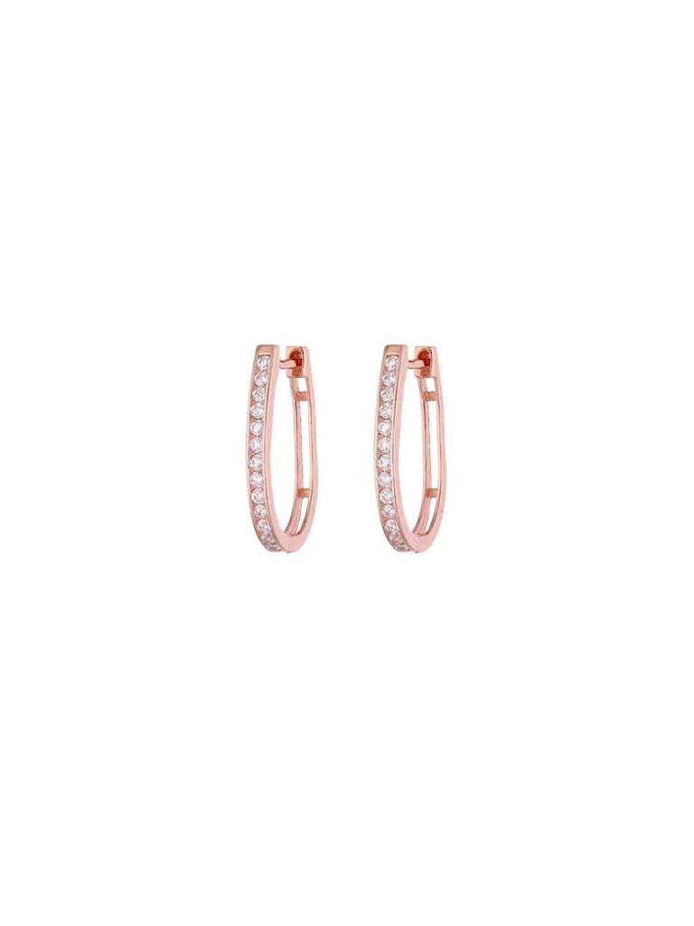 Sterling Silver Zircon Hoop Earrings : ERHP207-RG-NA
