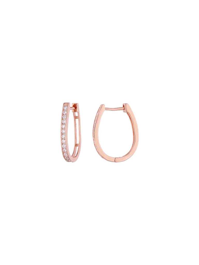 Sterling Silver Zircon Hoop Earrings : ERHP207-RG-NA