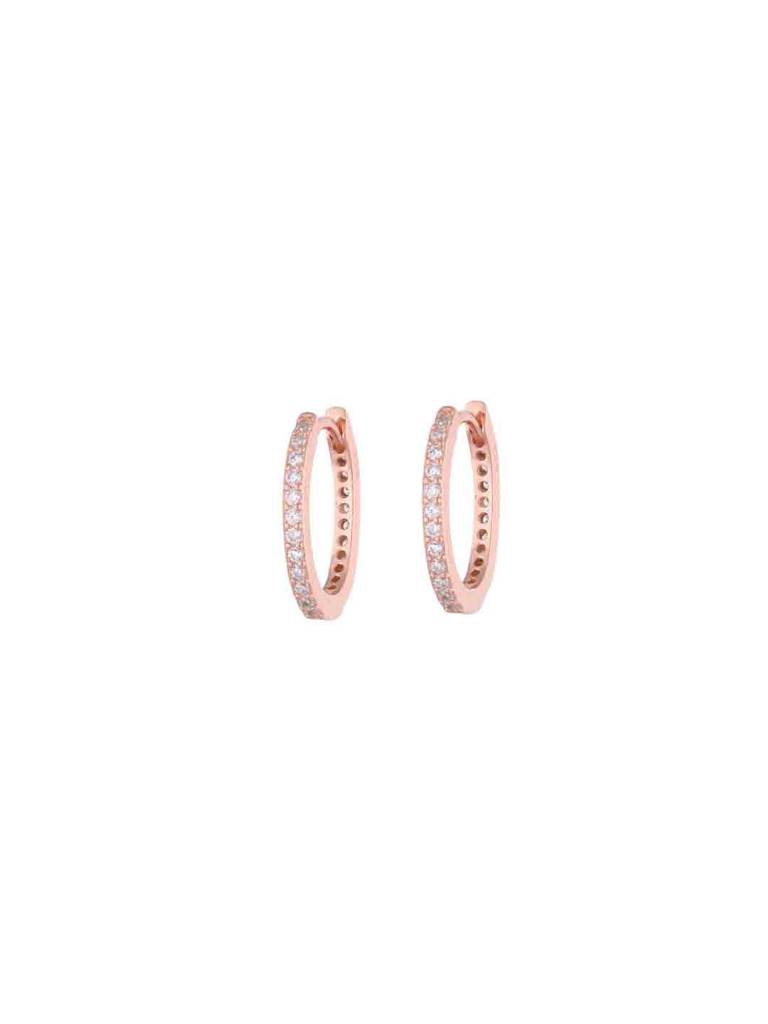 Simple Ovals Silver Hoop Earrings : ERHP208-RG-NA