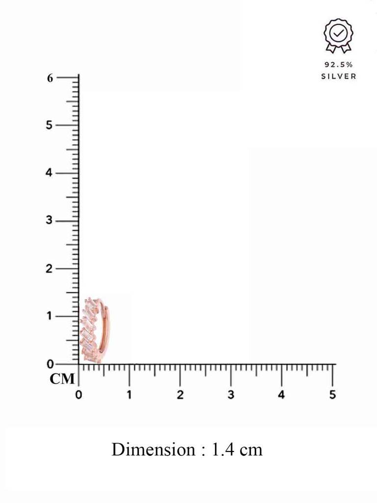 Simple Baguette Silver Hoop Earrings : ERHP211-RG-NA