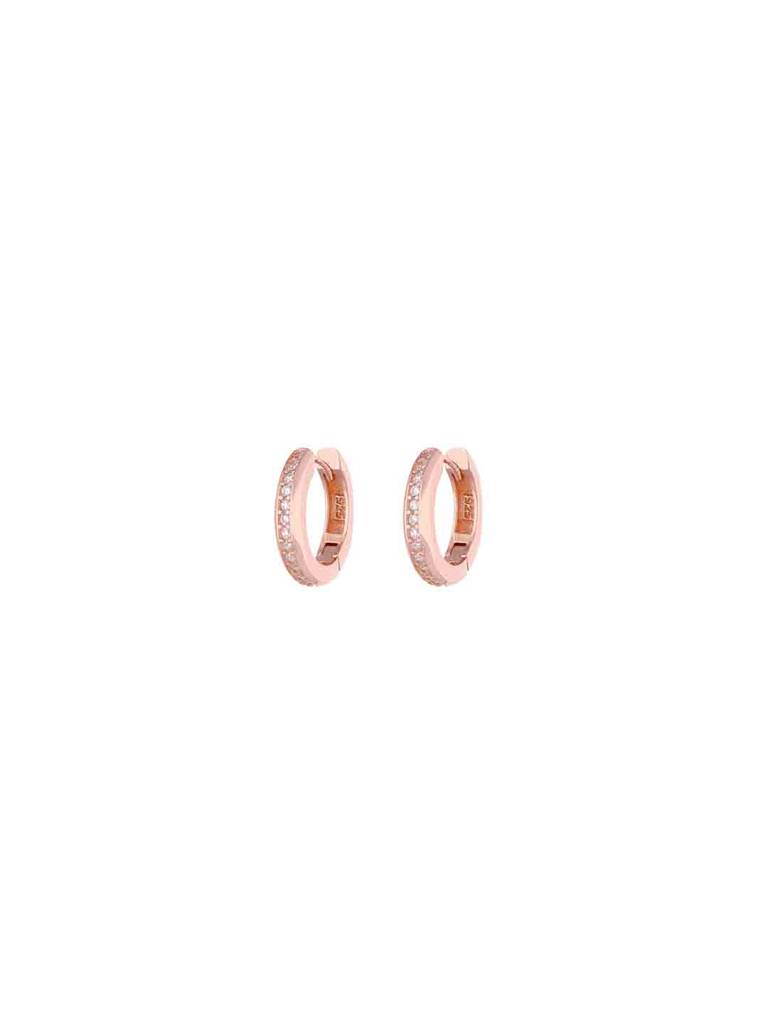 Sterling Zircon Hoop Silver Earrings : ERHP212-RG-NA