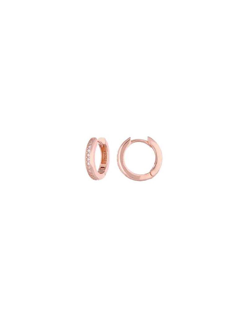 Sterling Zircon Hoop Silver Earrings : ERHP212-RG-NA