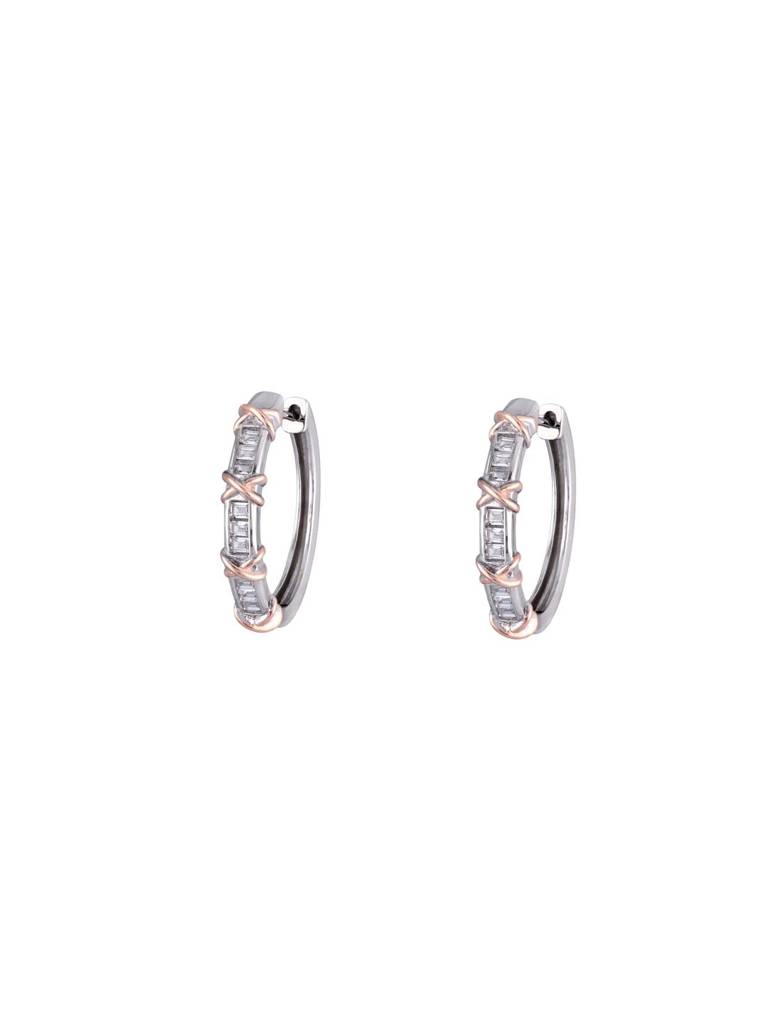 Charming Knot Silver Hoop Earrings : ERHP92-S-NA