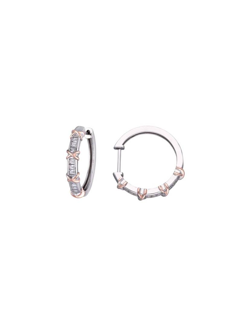 Charming Knot Silver Hoop Earrings : ERHP92-S-NA