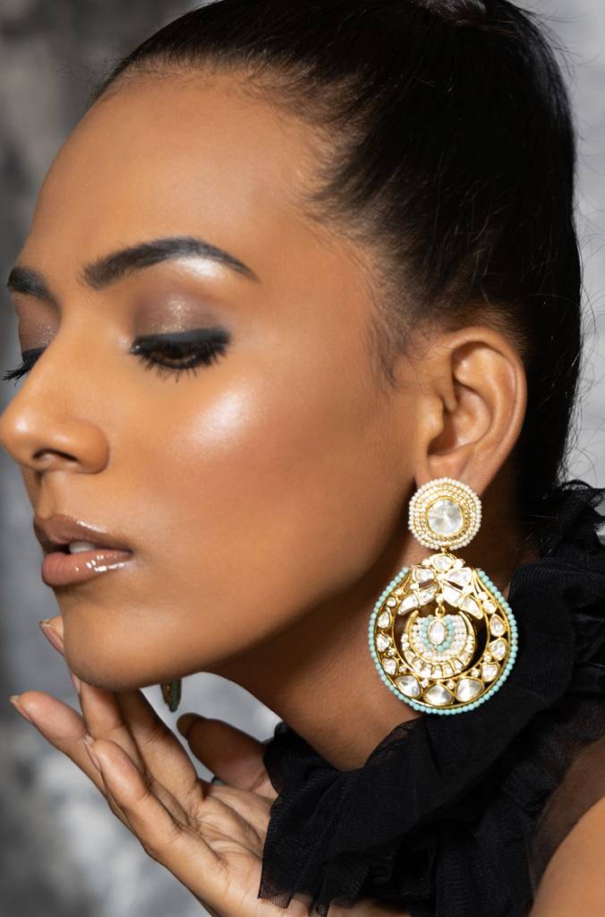 Polki And Pearl Drop Earrings