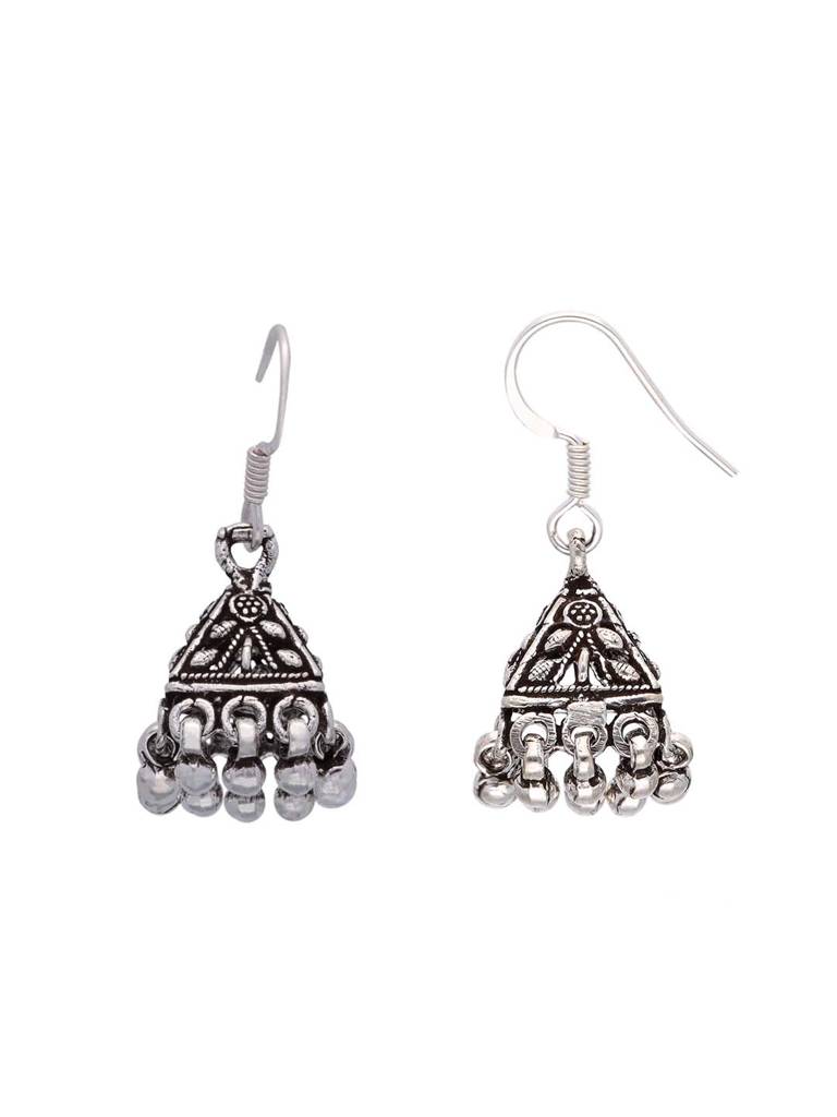 Sterling Silver Trinity Dome Jhumki Earrings : ERJH14-S-NA