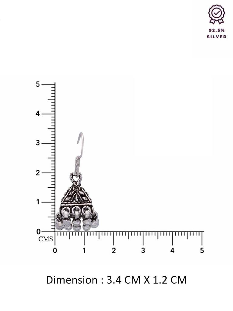 Sterling Silver Trinity Dome Jhumki Earrings : ERJH14-S-NA