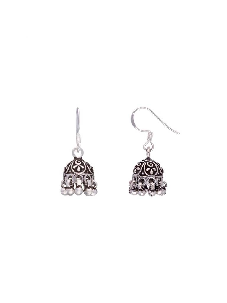Sterling Silver Royal Dome Jhumki Earrings : ERJH3-S-NA