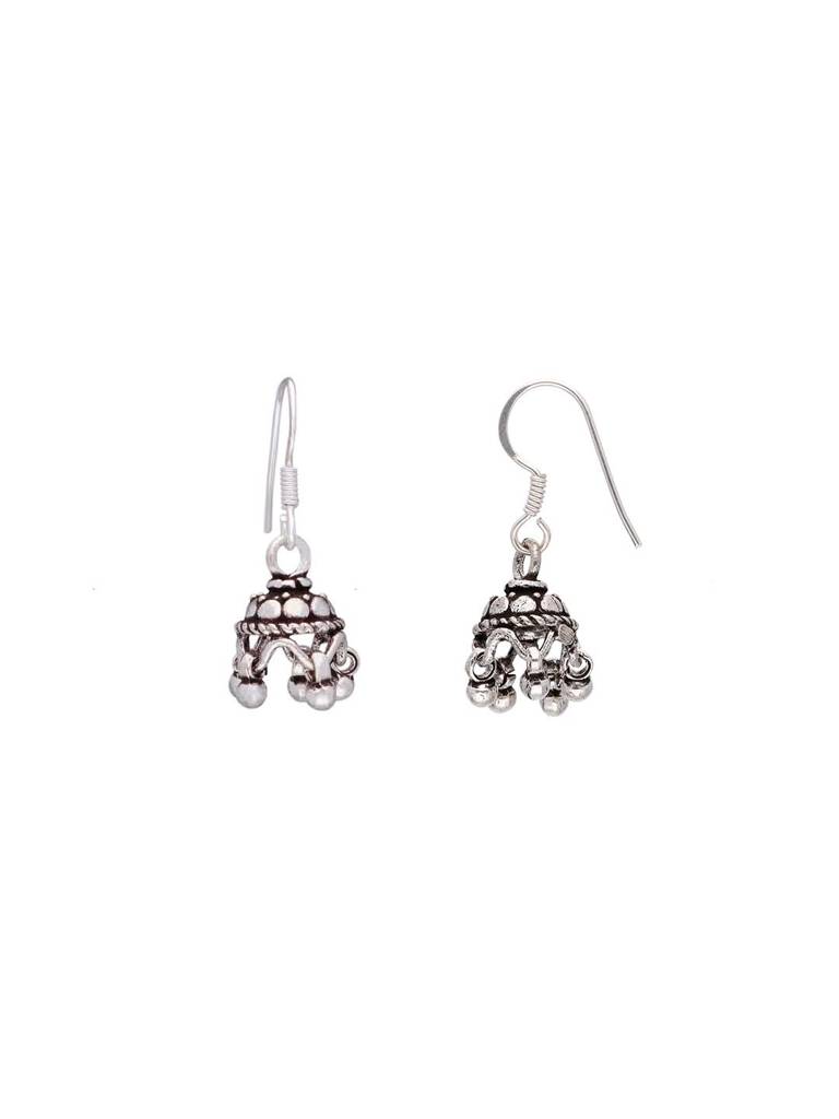 Sterling Silver Close-Knit Dome Jhumki Earrings : ERJH5-S-NA