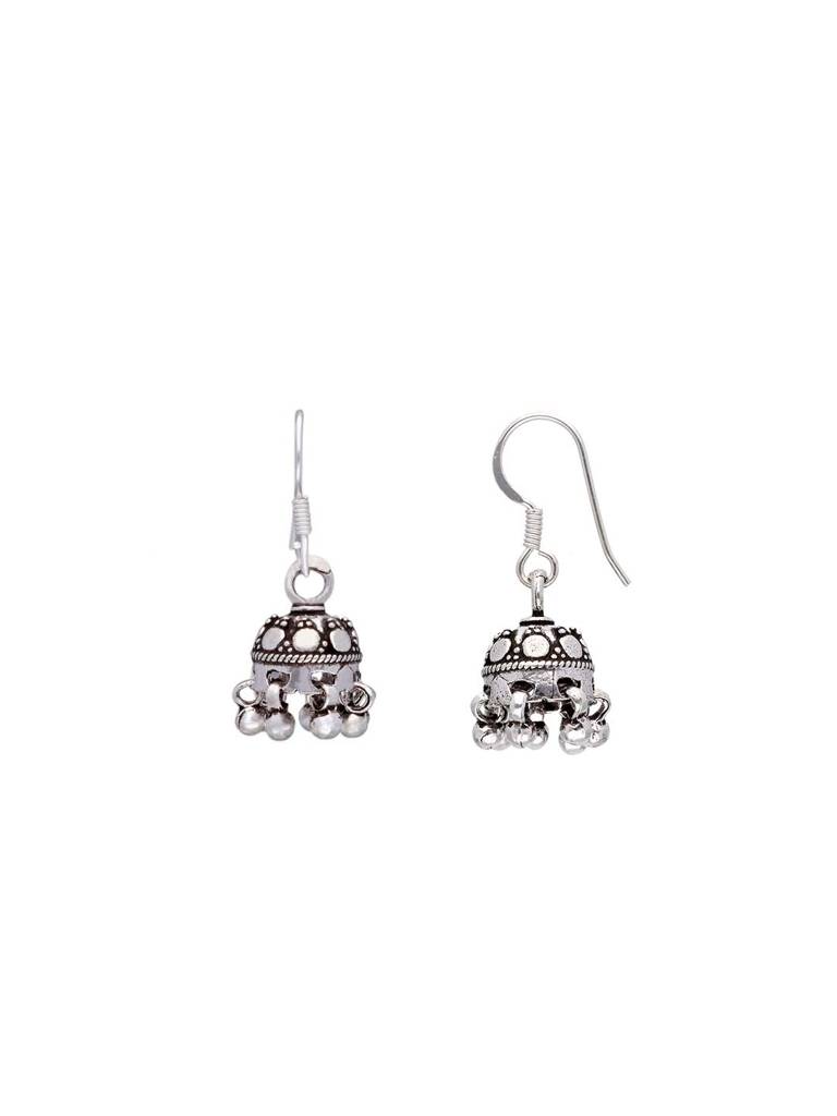 Sterling Silver Spaced Out Dome Jhumki Earrings : ERJH7-S-NA