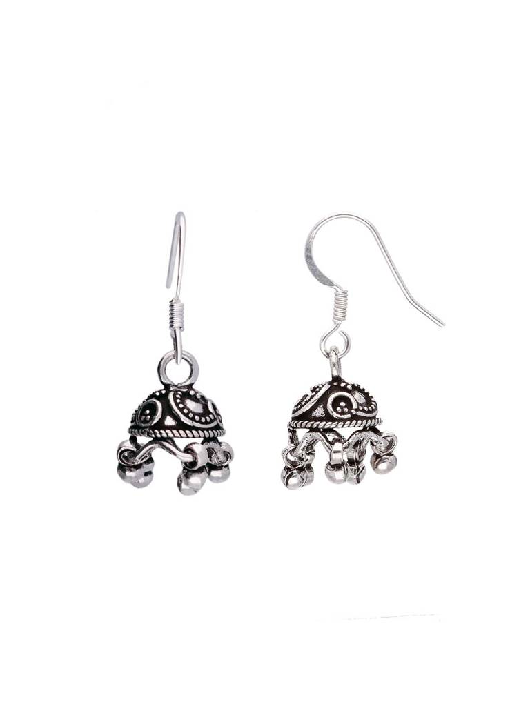 Sterling Silver Exquisite Dome Jhumki Earrings : ERJH9-S-NA