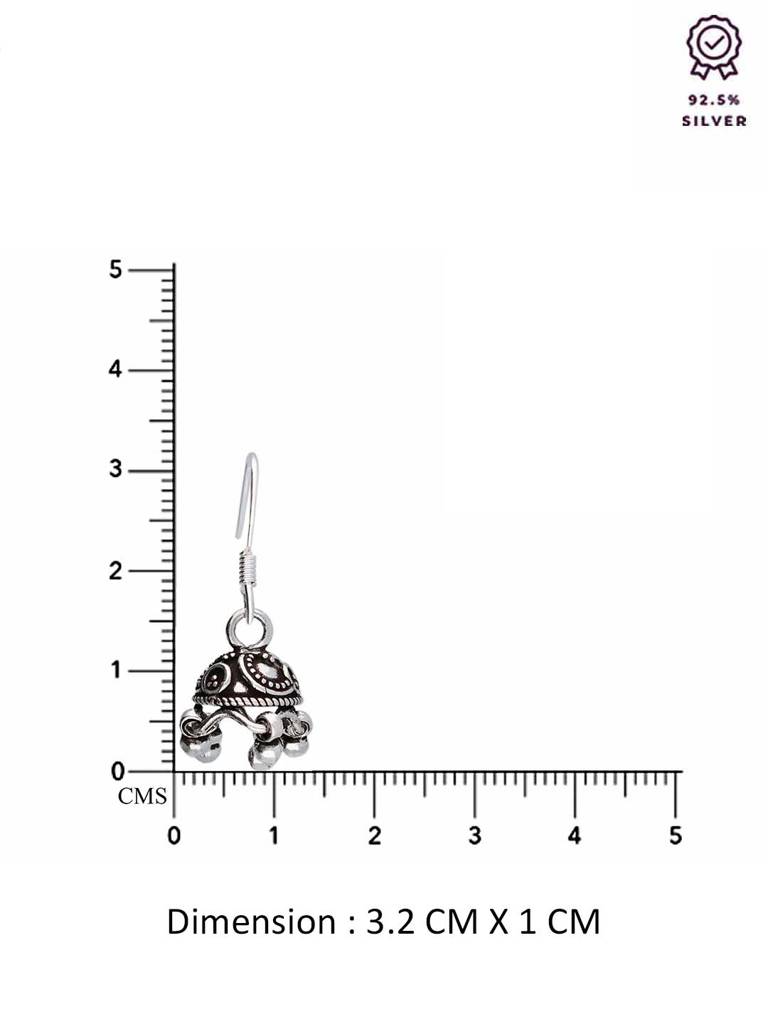 Sterling Silver Exquisite Dome Jhumki Earrings : ERJH9-S-NA