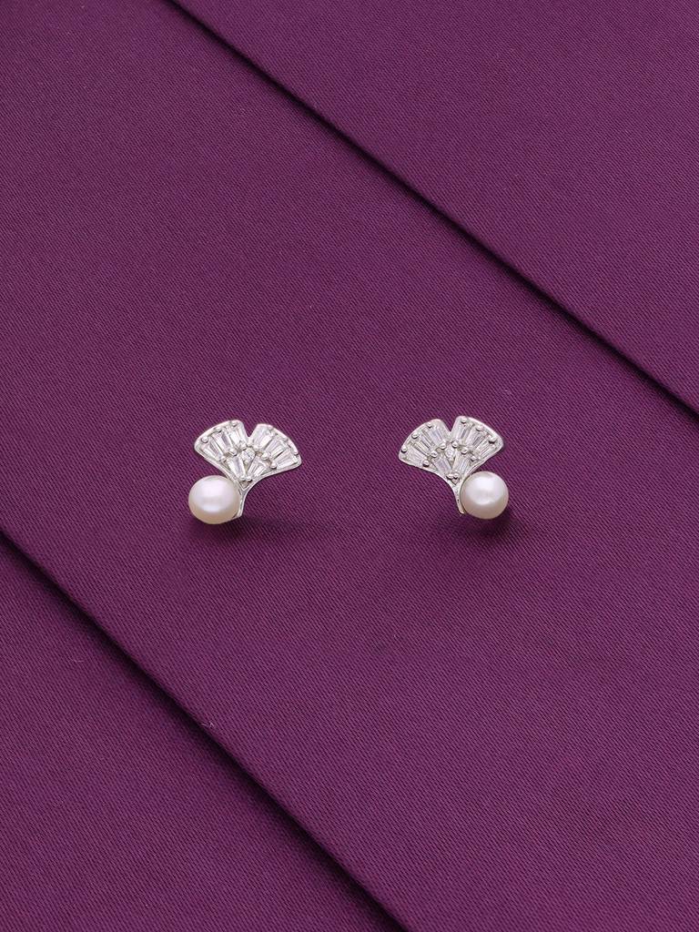 Sterling Silver Pearlescent Petal Gleam Earrings : ERPL111-S-NA