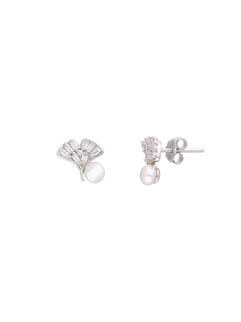 Sterling Silver Pearlescent Petal Gleam Earrings : ERPL111-S-NA