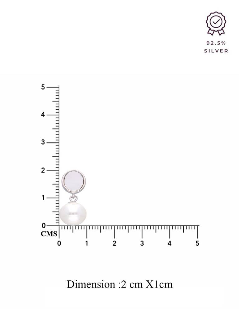 Sterling Silver Classic Pearl Drop Earrings : ERPL113-S-NA