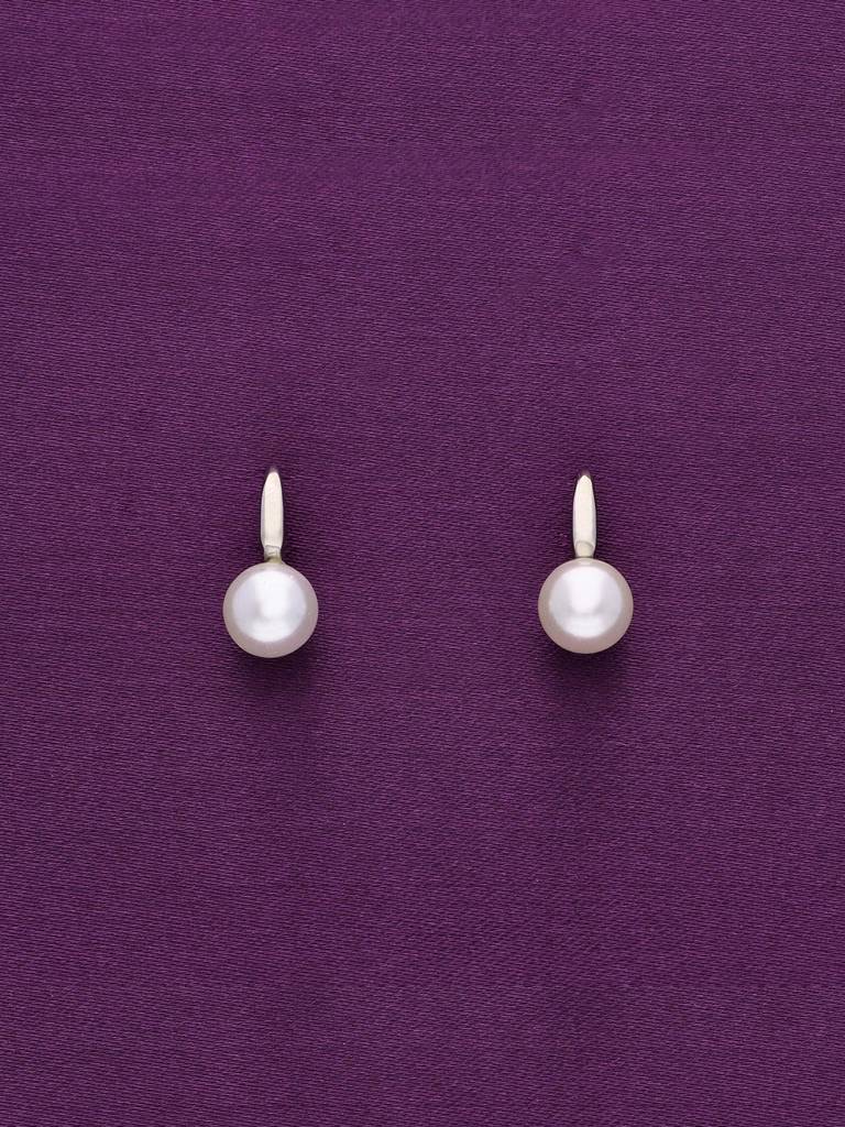 Sterling Silver Trendy Silvered Pearl Earrings : ERPL35-S-NA