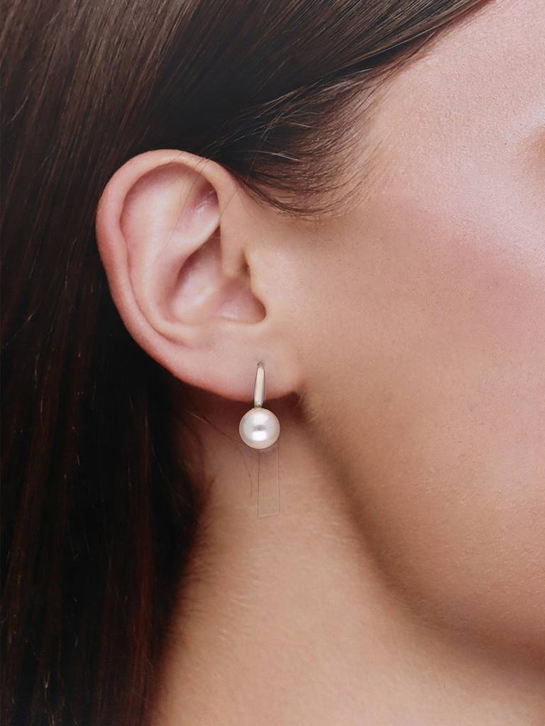 Sterling Silver Trendy Silvered Pearl Earrings : ERPL35-S-NA