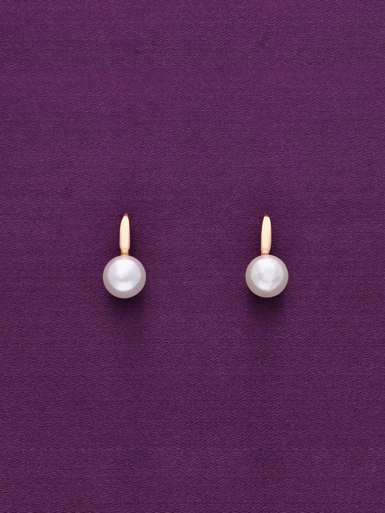 Sterling Silver Rose Gold Trendy Silvered Pearl Earrings : ERPL36-RG-NA