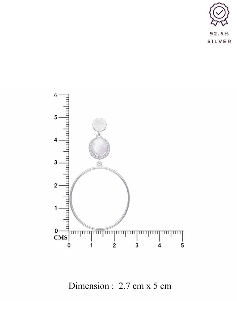 Sterling Silver Pretty Pearly Hoops Earrings : ERPL72-S-NA