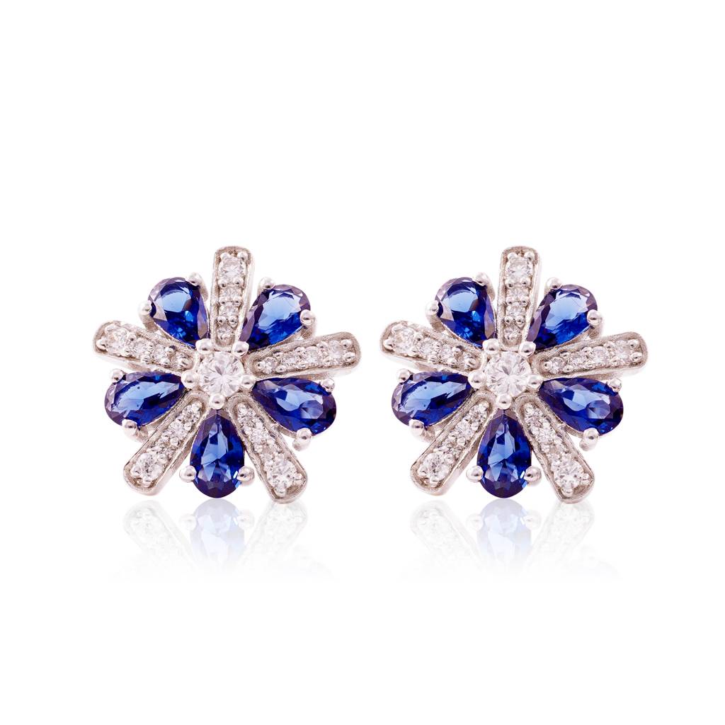 Faye Flor Studs : ERS-048-BL