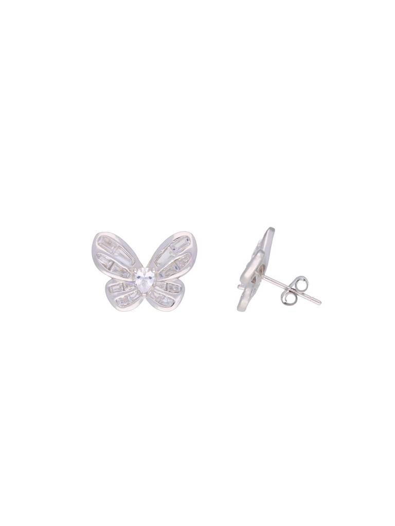Crystal Butterflies Casual Sterling Silver Studs Earrings : ERSD244-S-NA