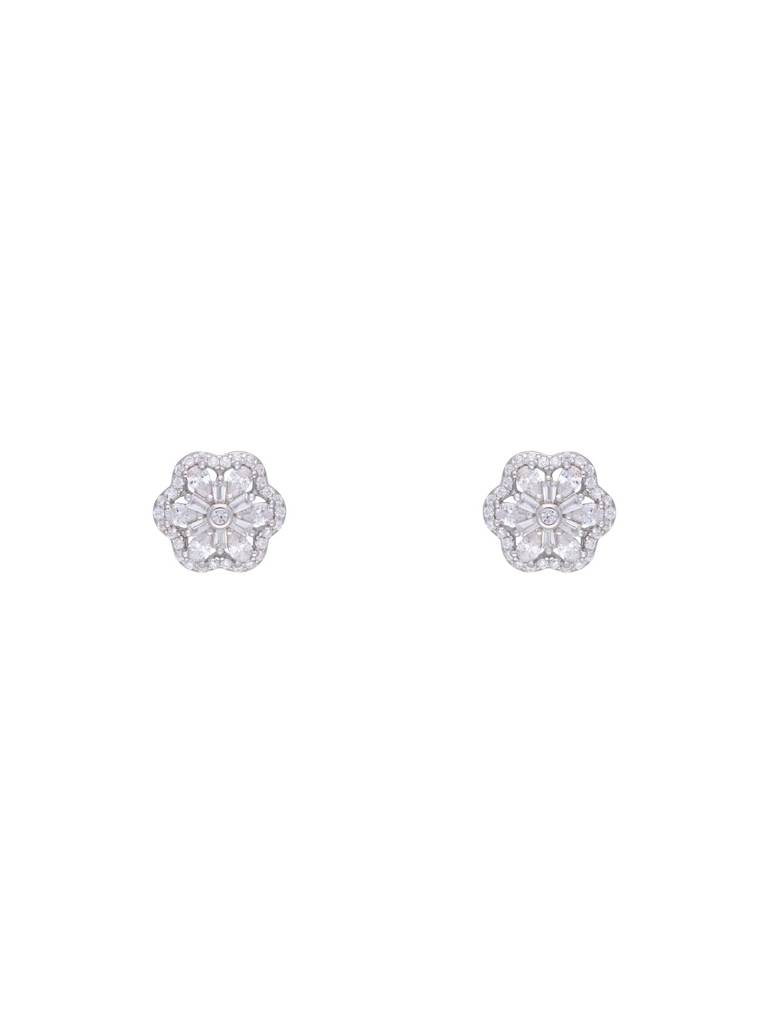Minimalistic Studs Floral Parade Sterling Silver Earrings : ERSD275-S-NA