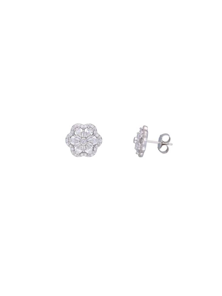 Minimalistic Studs Floral Parade Sterling Silver Earrings : ERSD275-S-NA