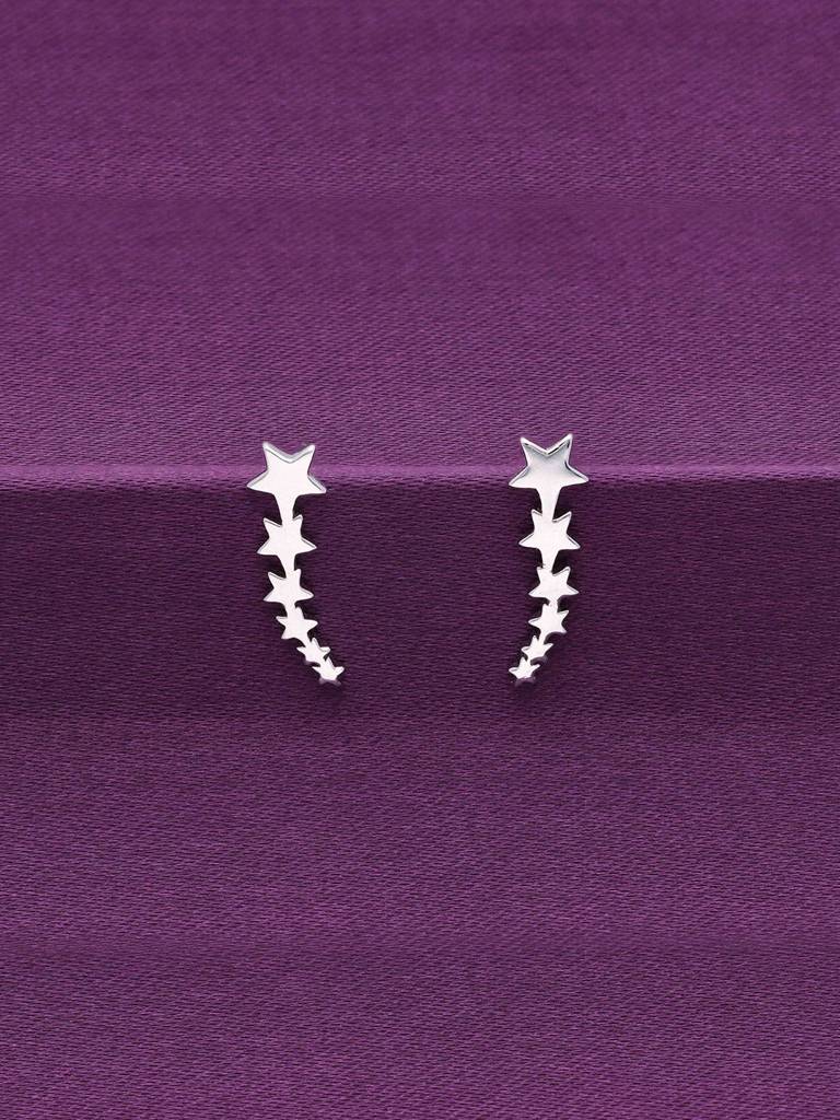 Sterling String Of Stars Sterling Silver Drop Earrings : ERSD301-S-NA