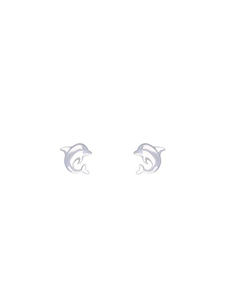 Playful Dolphins Sterling Silver Children Earrings : ERSD303-S-NA