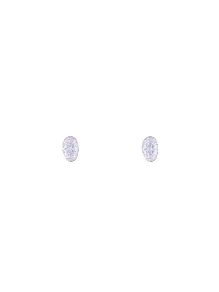 Oval Orbits Casual Sterling Silver Studs Earrings : ERSD334-S-NA