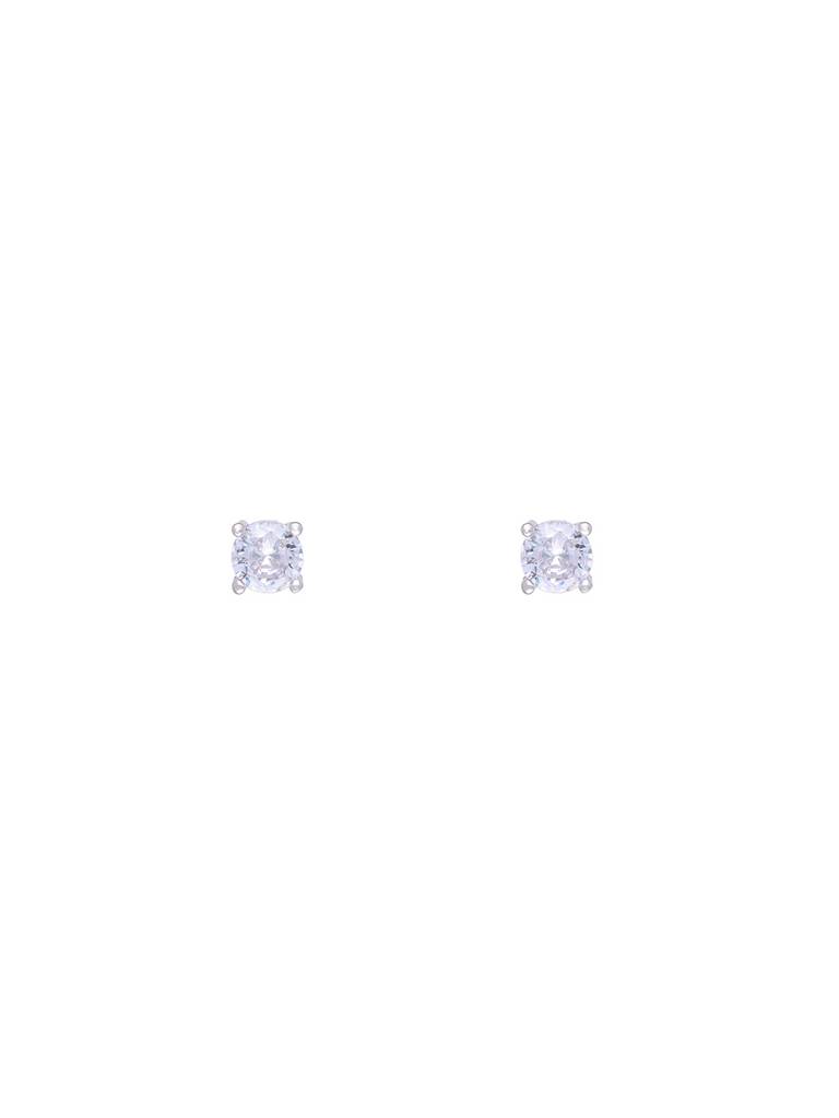Simple Solitaire Casual Sterling Silver Studs Earrings : ERSD341-S-NA