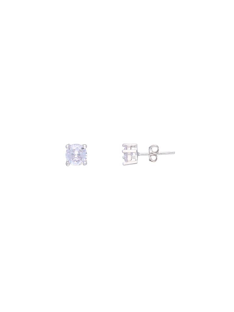 Simple Solitaire Casual Sterling Silver Studs Earrings : ERSD341-S-NA