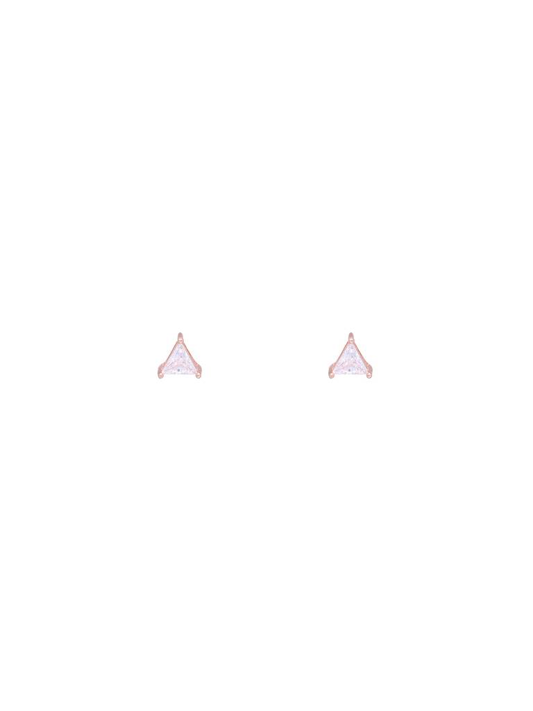 Teeny Triangles Casual Sterling Silver Rose Gold Studs Earrings : ERSD346-RG-NA