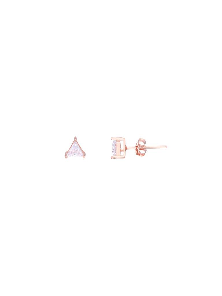 Teeny Triangles Casual Sterling Silver Rose Gold Studs Earrings : ERSD346-RG-NA