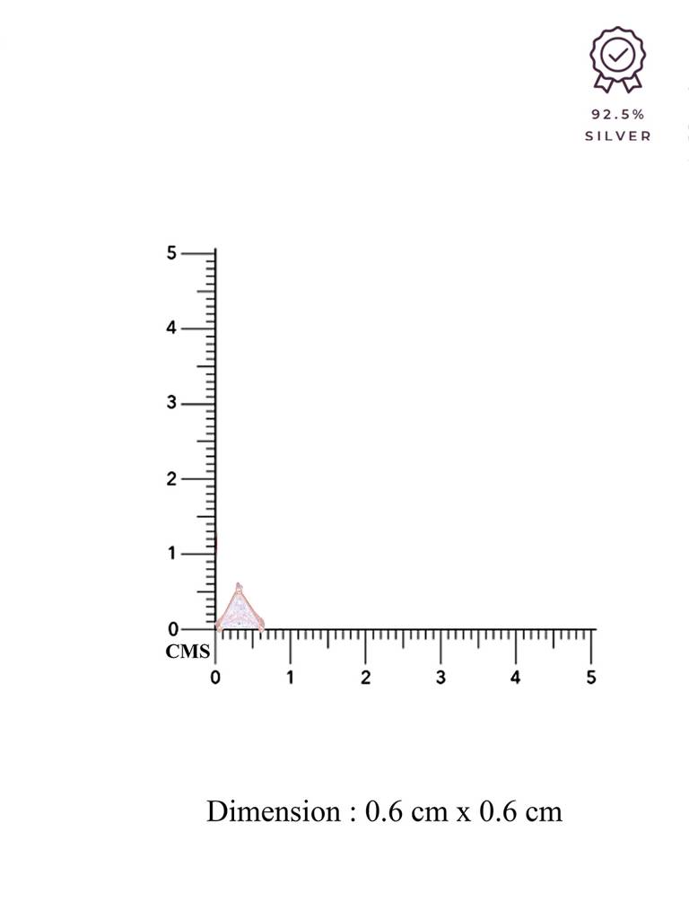 Teeny Triangles Casual Sterling Silver Rose Gold Studs Earrings : ERSD346-RG-NA