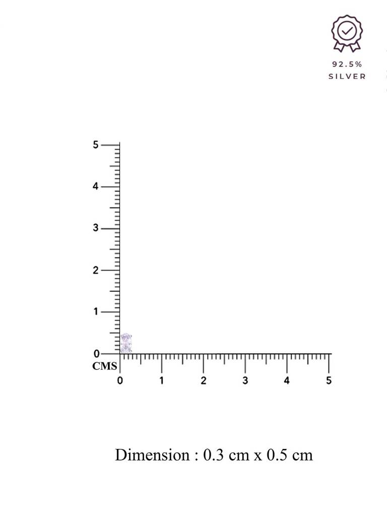 Oval Cut Crystals Casual Sterling Silver Studs Earrings : ERSD347-S-NA