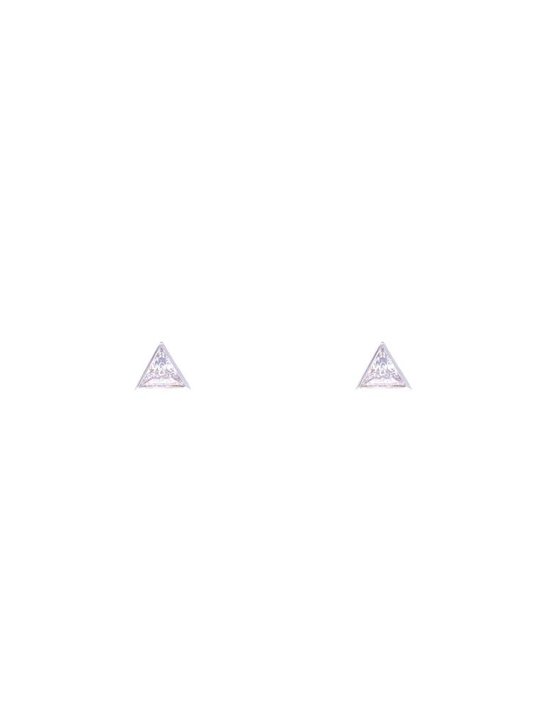 Small Silver Stud Earrings - Tantalizing Triangles Casual : ERSD356-S-NA