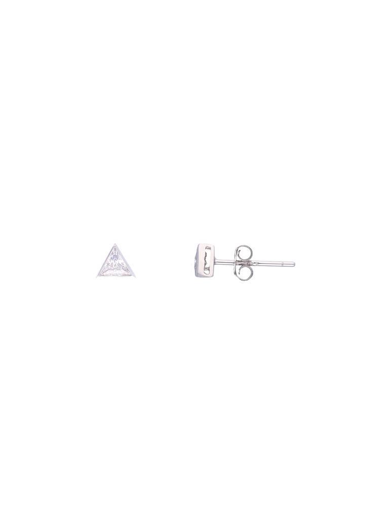 Small Silver Stud Earrings - Tantalizing Triangles Casual : ERSD356-S-NA