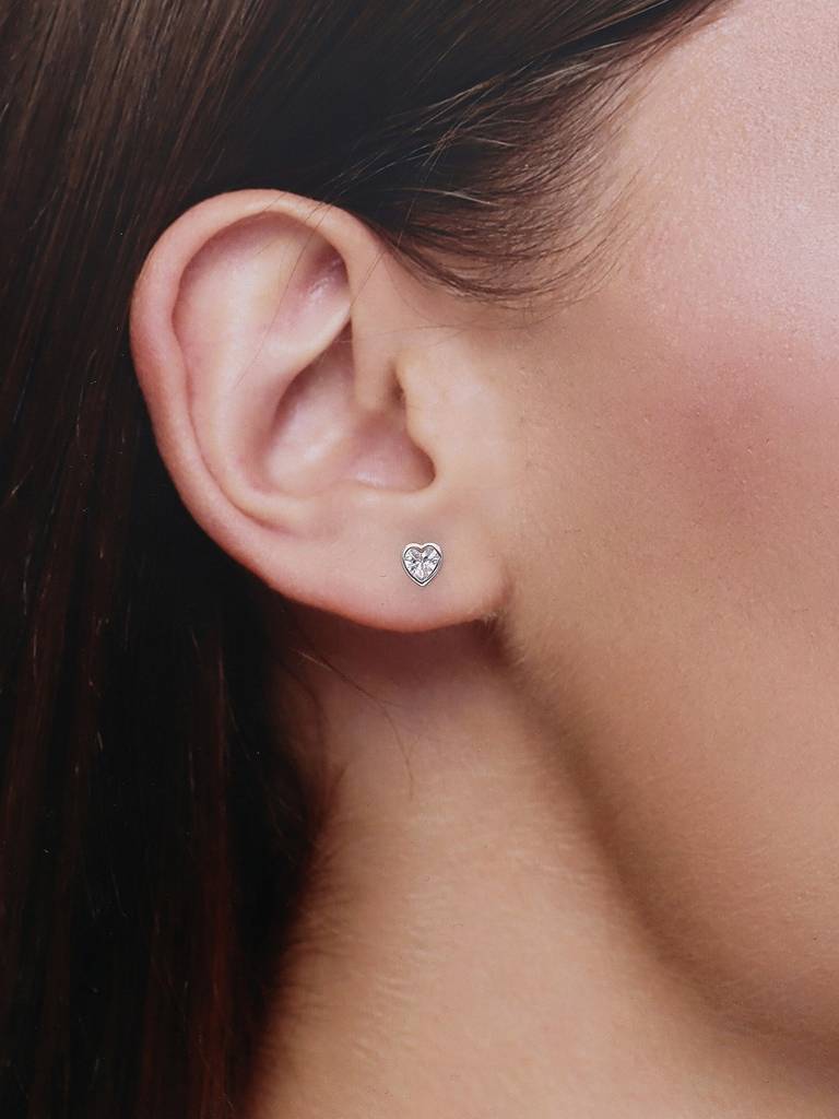 Sterling Silver Earrings - Intricate Diamond Zircon Studded : ERSD361-S-NA
