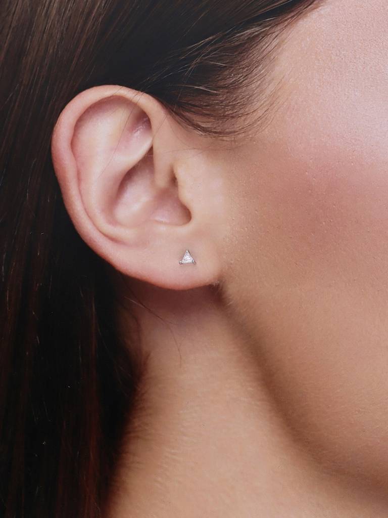 Casual Silver Stud Earrings - Tantalizing Triangles : ERSD377-S-NA