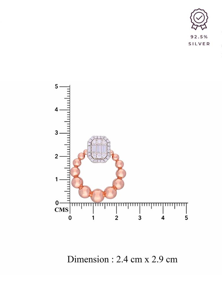 Rings Of Misty Beads Statement Rose Gold Studs Earrings : ERSD396-RG-NA