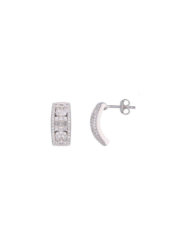 Diamond Crust Silver Studs Earrings : ERSD429-S-NA