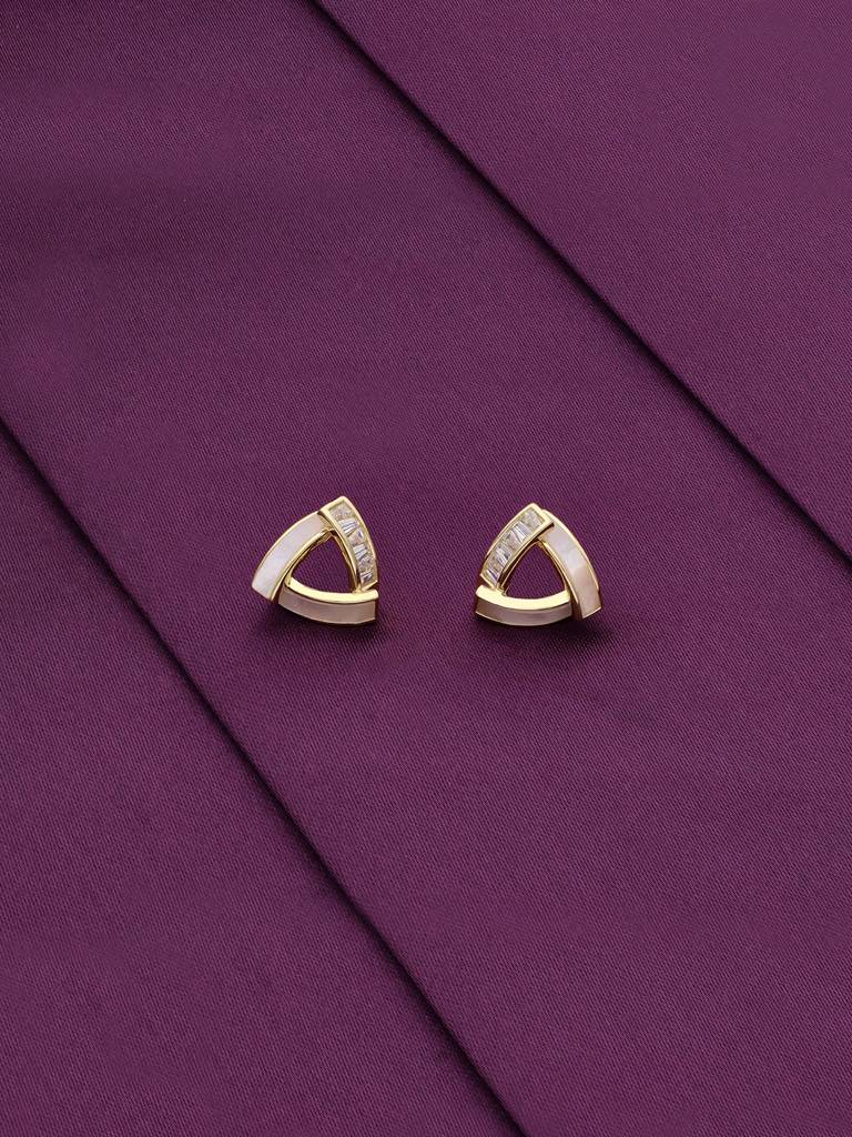 Tantalizing Triangles Casual Sterling Silver Studs Earrings : ERSD506-G-NA