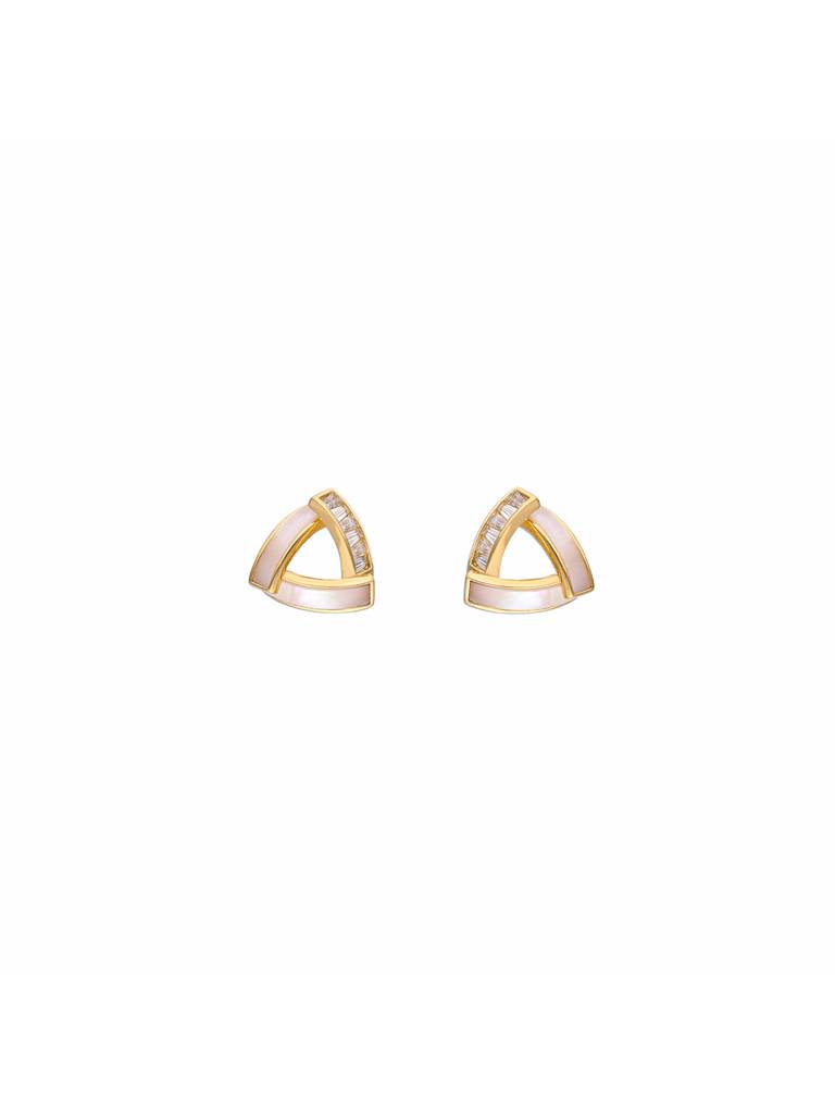 Tantalizing Triangles Casual Sterling Silver Studs Earrings : ERSD506-G-NA